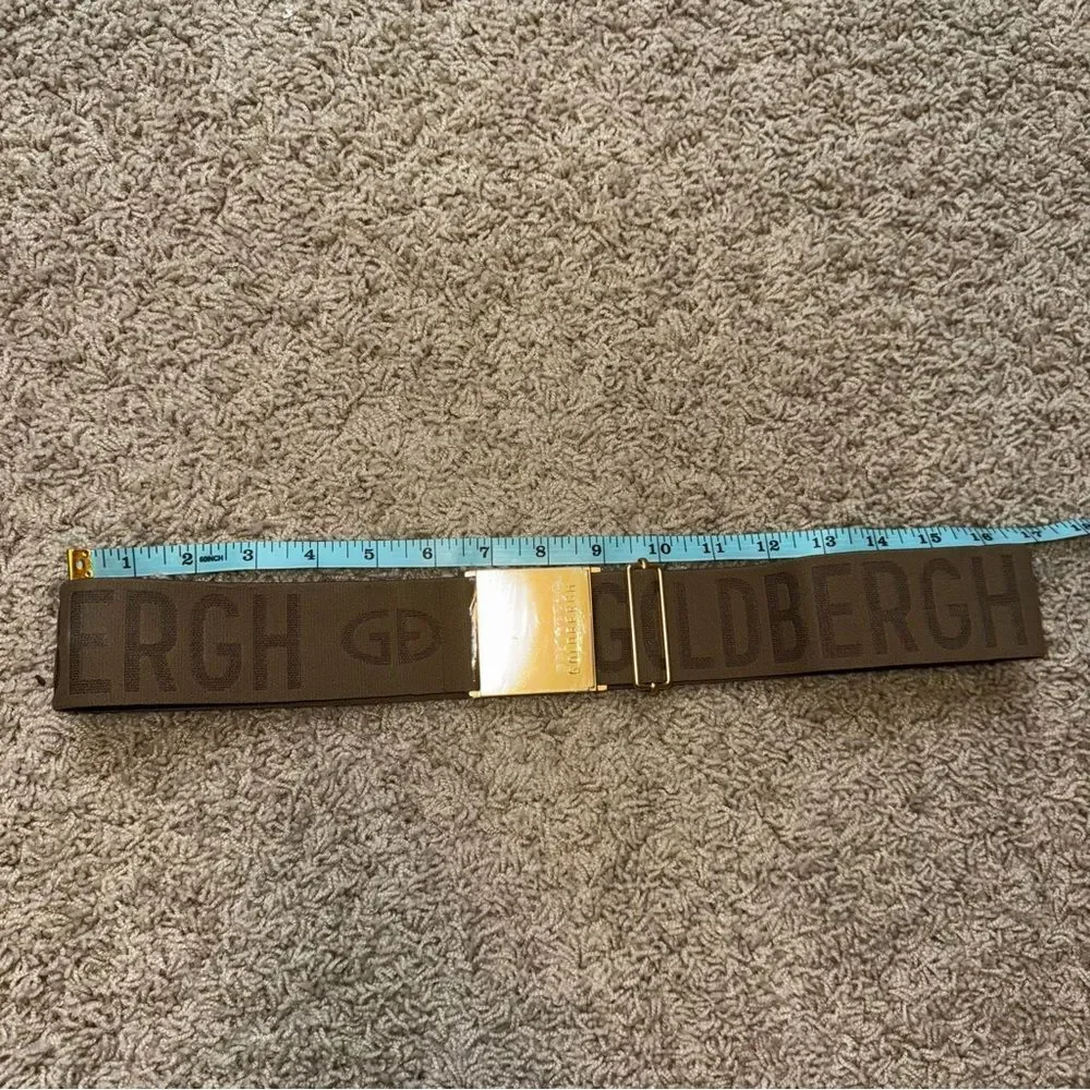 Goldbergh Ski Belt Logo Marmottes Tan Gold Metallic for Ski Pants, ski suit